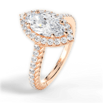 Kim Marquise Cut Lab Grown Diamond 18Kt Rose Gold Engagement Ring - View 2