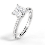 Giselle Princess Cut Lab Grown Diamond 18Kt White Gold Engagement Ring - View 2