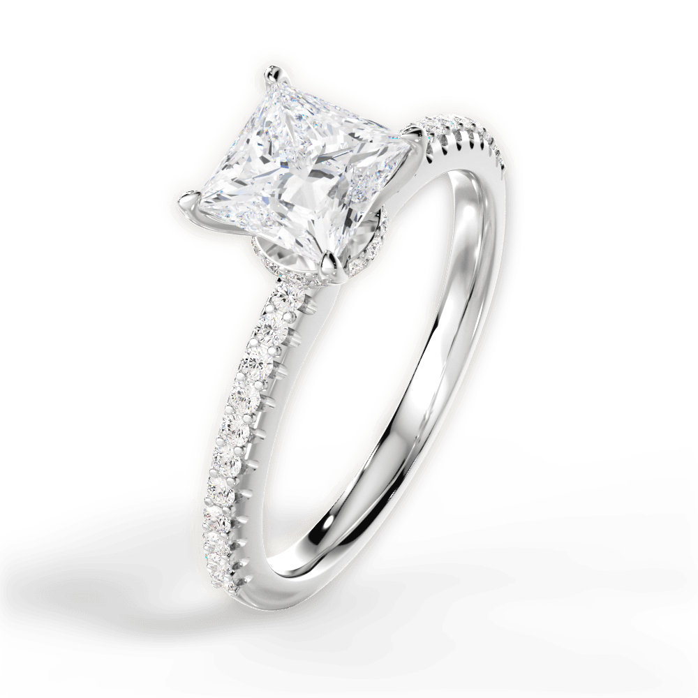 Giselle Princess Cut Lab Grown Diamond Platinum Engagement Ring - View 2