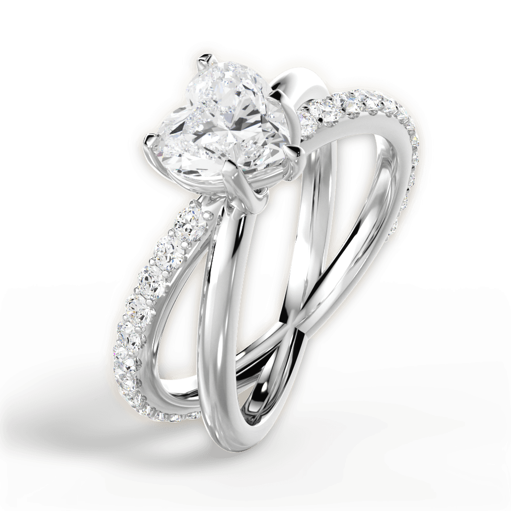 Jennifer Heart Cut Lab Grown Diamond 14Kt White Gold Engagement Ring - View 2