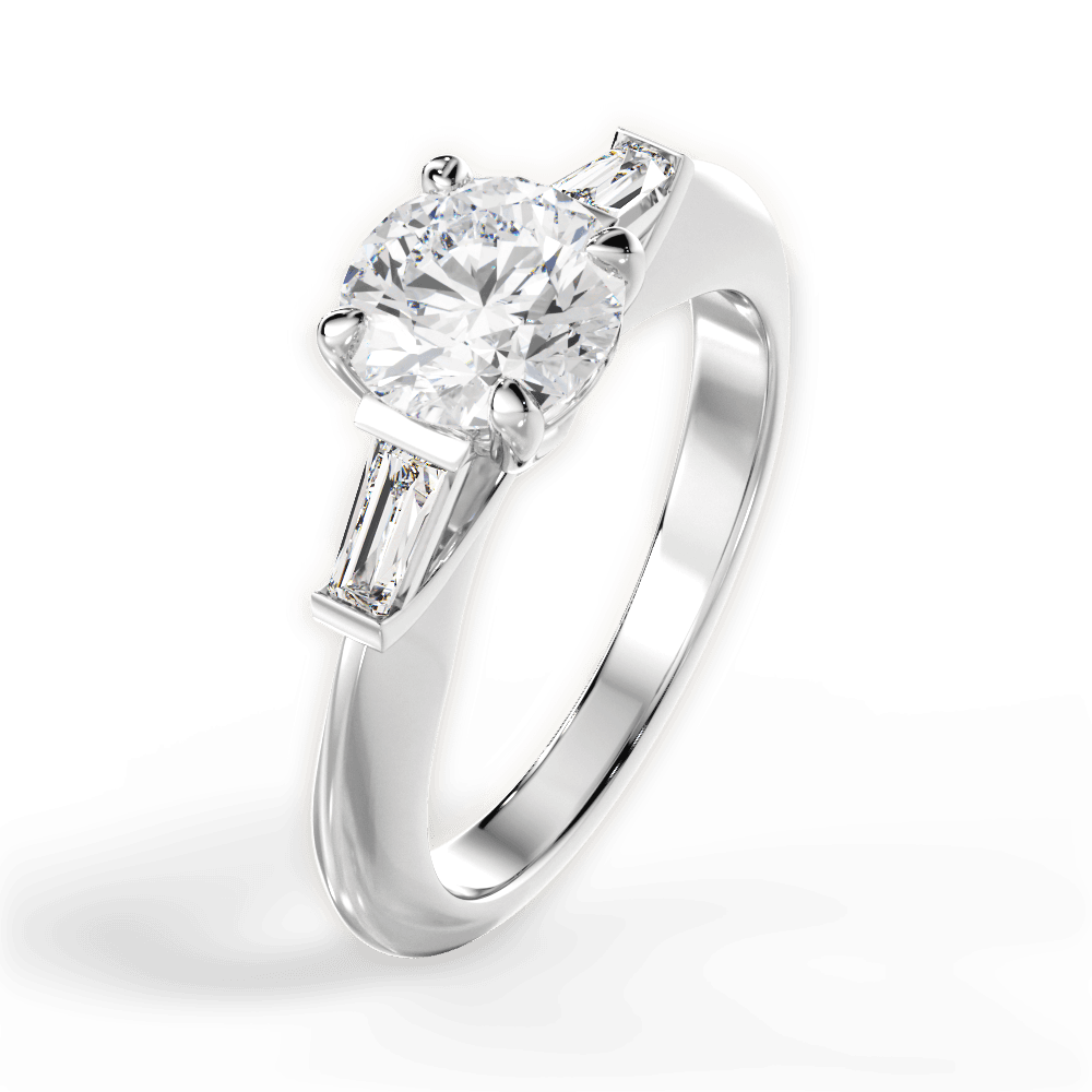 Emily Round Cut Lab Grown Diamond Platinum Engagement Ring - View 2