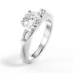 Emily Round Cut Lab Grown Diamond 18Kt White Gold Engagement Ring - View 2