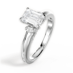 Florence Emerald Cut Lab Grown Diamond Platinum Engagement Ring - View 2