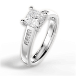 Brittany Princess Cut Lab Grown Diamond 18Kt White Gold Engagement Ring - View 2