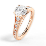 Leslie Round Cut Lab Grown Diamond 18Kt Rose Gold Engagement Ring - View 4