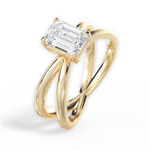 Ada Emerald Cut Lab Grown Diamond 18Kt Yellow Gold Engagement Ring - View 4