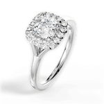 Geneva Asscher Cut Lab Grown Diamond Platinum Engagement Ring - View 4