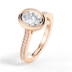 Deanna Oval Cut Lab Grown Diamond 18Kt Rose Gold Engagement Ring - View 4