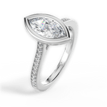 Deanna Marquise Cut Lab Grown Diamond 14Kt White Gold Engagement Ring - View 2