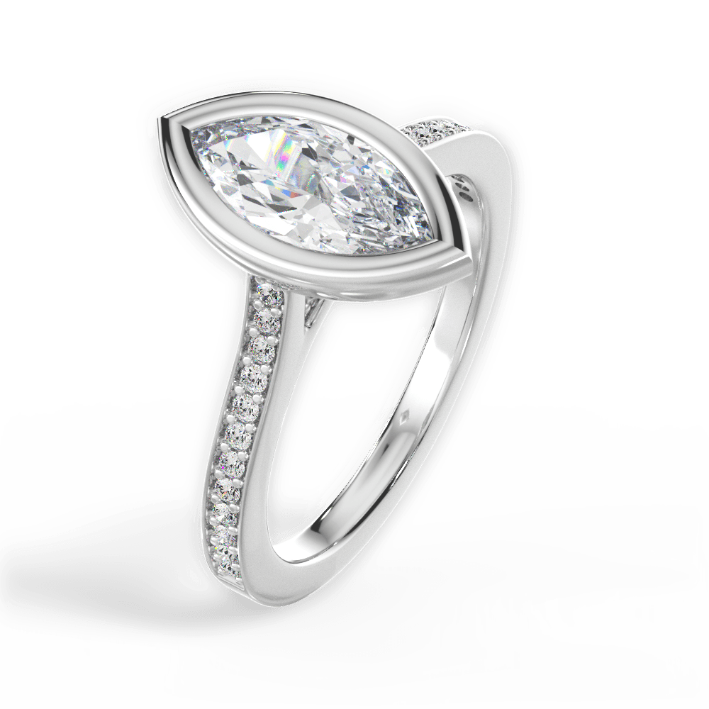 Deanna Marquise Cut Lab Grown Diamond Platinum Engagement Ring - View 2
