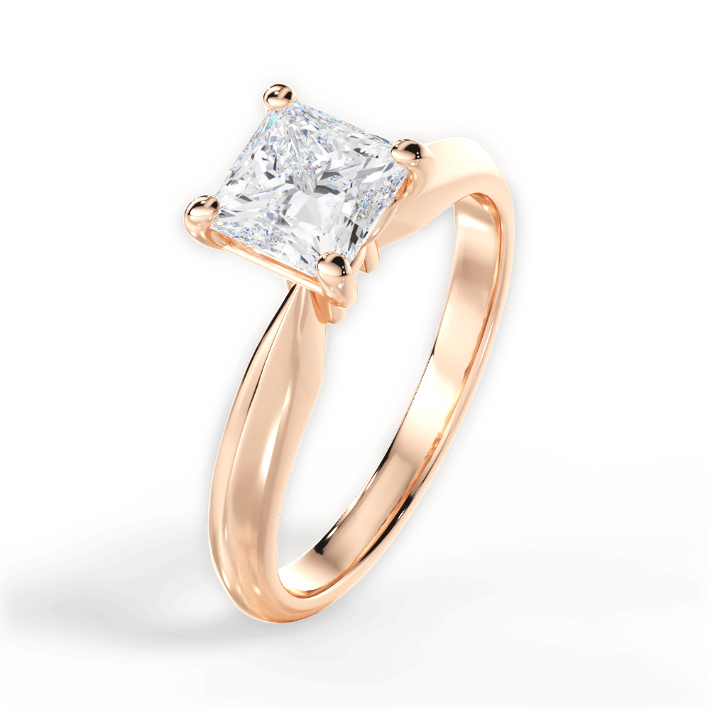 Beth Princess Cut Lab Grown Diamond 18Kt Rose Gold Engagement Ring - View 4