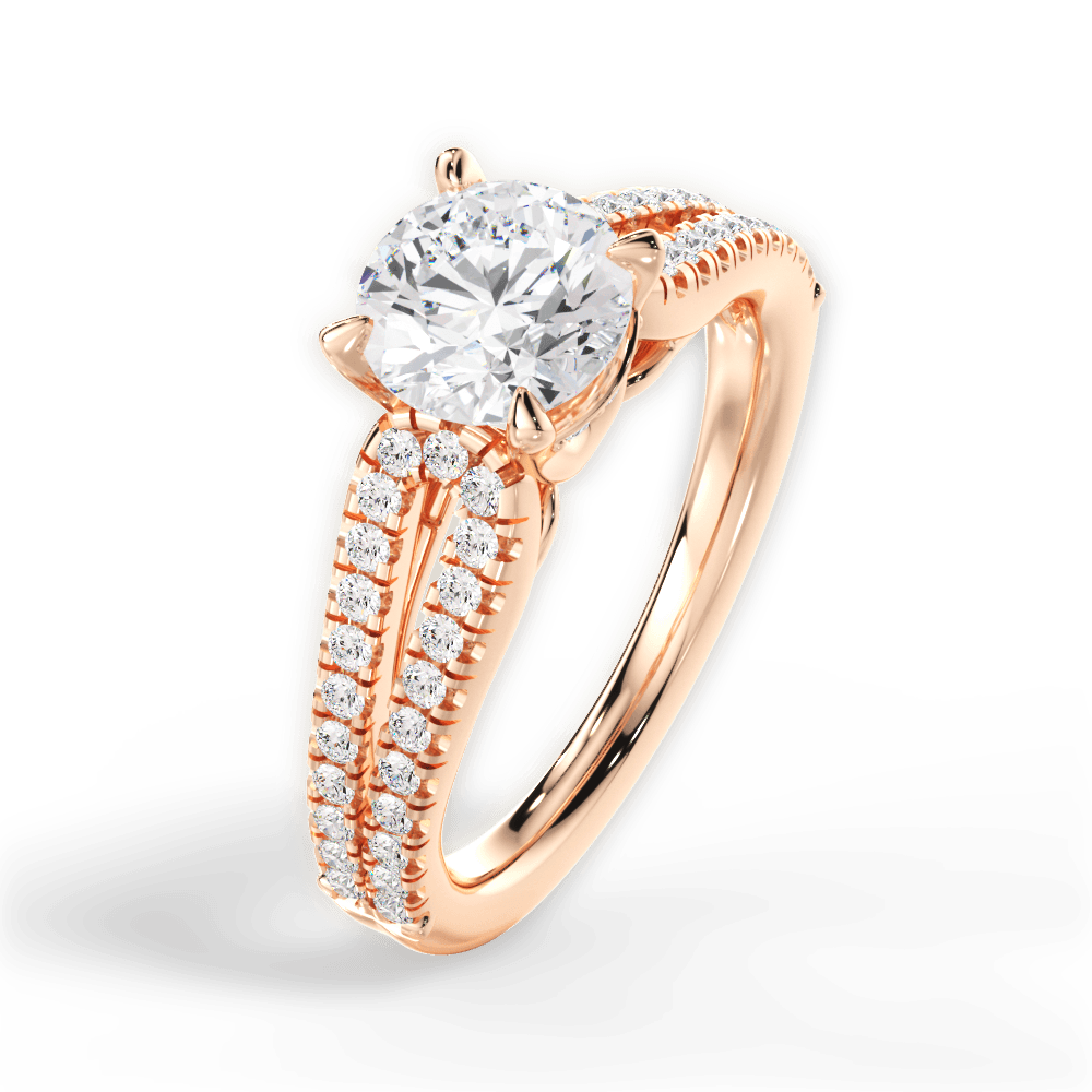 Jessica Round Cut Lab Grown Diamond 18Kt Rose Gold Engagement Ring - View 3