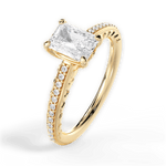 Caroline Radiant Cut Lab Grown Diamond 18Kt Yellow Gold Engagement Ring - View 4