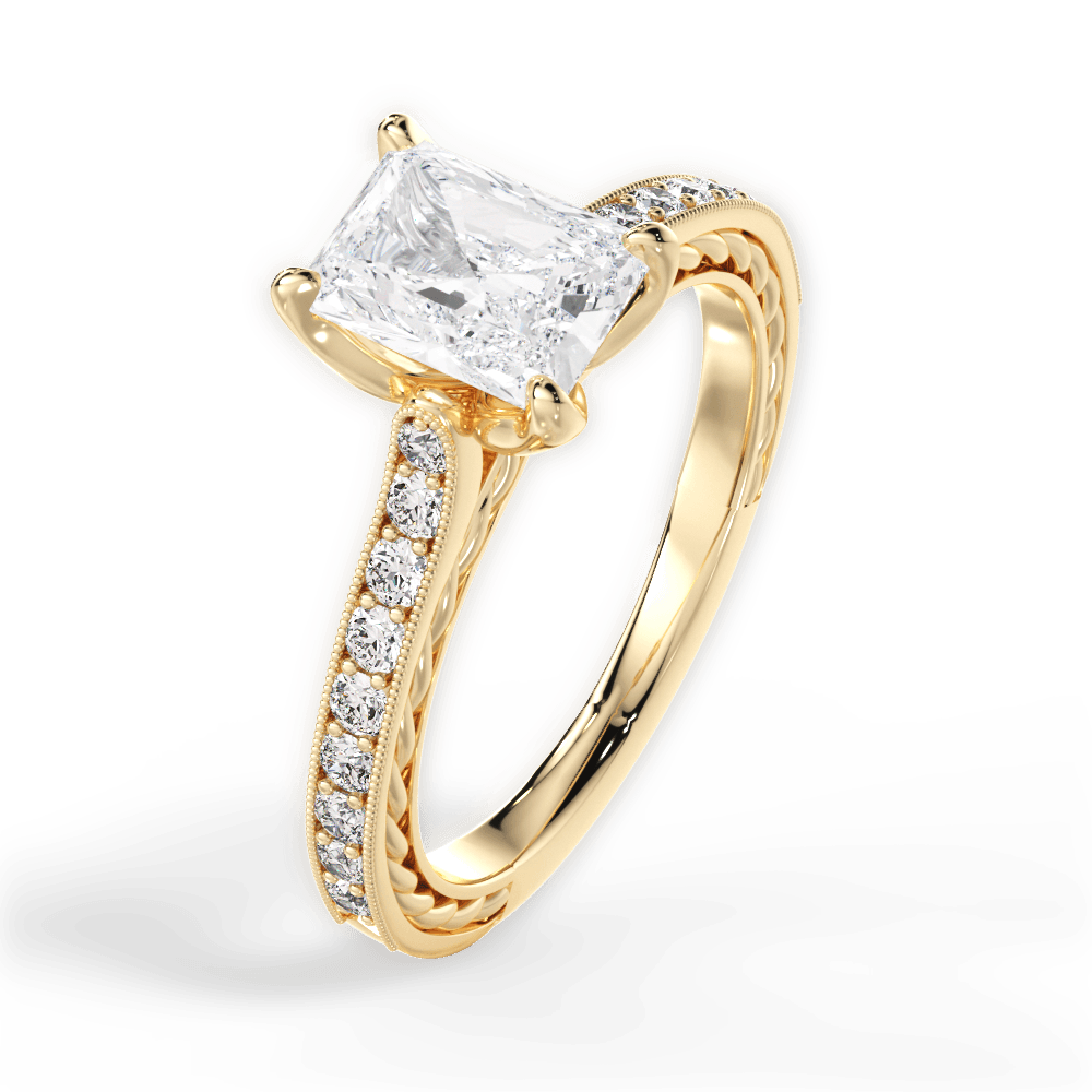 Gilda Radiant Cut Lab Grown Diamond 18Kt Yellow Gold Engagement Ring - View 4