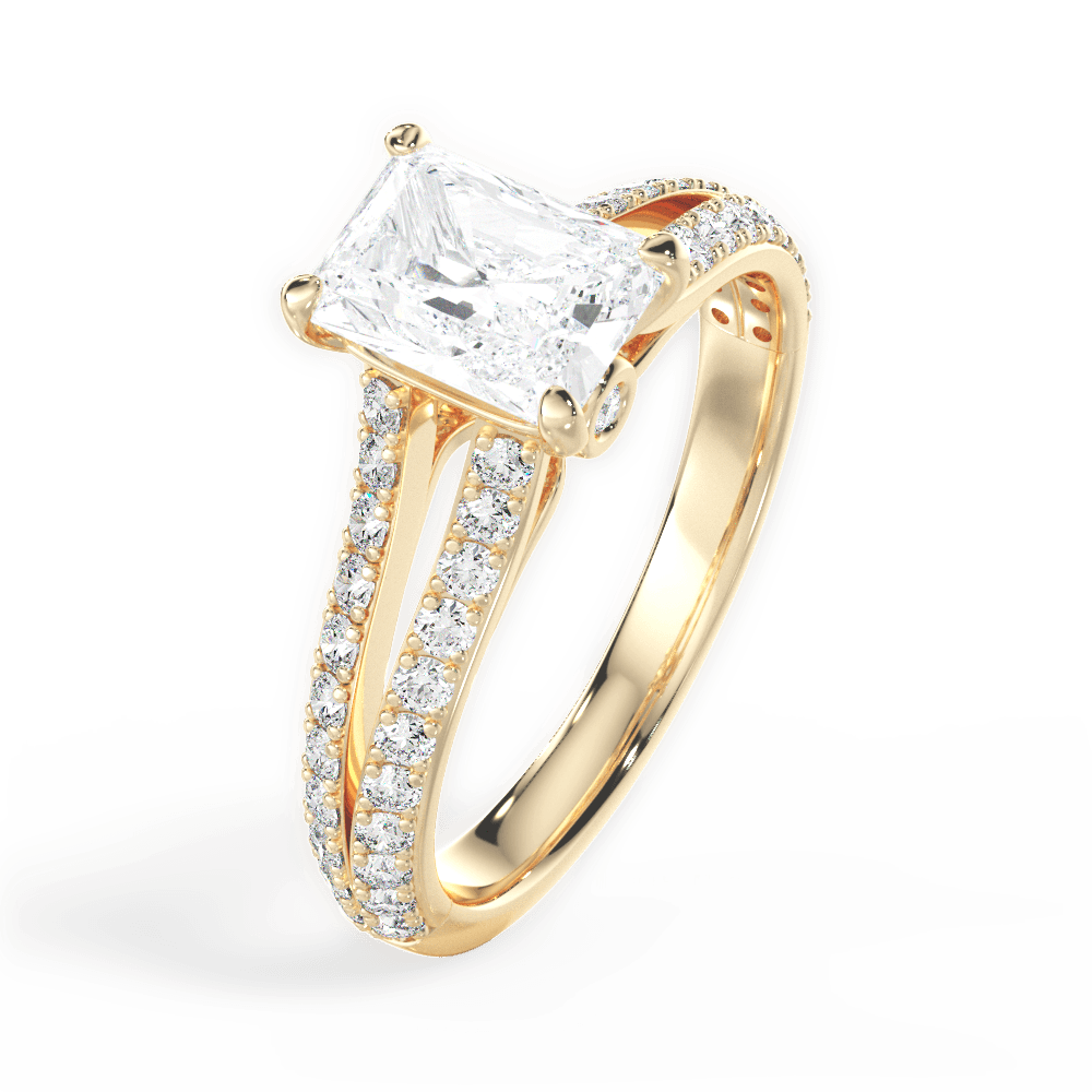 Kendra Radiant Cut Lab Grown Diamond 18Kt Yellow Gold Engagement Ring - View 4