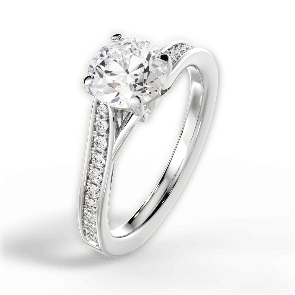 Elise Round Cut Lab Grown Diamond Platinum Engagement Ring - View 3