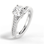 Elise Round Cut Lab Grown Diamond Platinum Engagement Ring - View 3