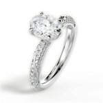 Gloria Oval Cut Lab Grown Diamond 18Kt White Gold Engagement Ring - View 2