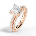 Jocelyn Princess Cut Lab Grown Diamond 18Kt Rose Gold Engagement Ring - View 3