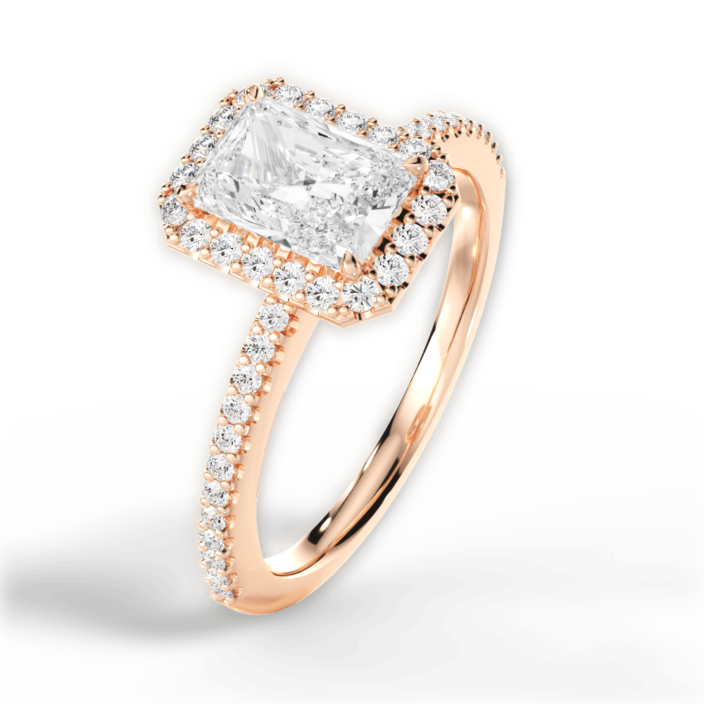 Joanne Radiant Cut Lab Grown Diamond 18Kt Rose Gold Engagement Ring - View 4