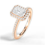 Joanne Radiant Cut Lab Grown Diamond 18Kt Rose Gold Engagement Ring - View 4