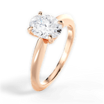 Diana Oval Cut Lab Grown Diamond 18Kt Rose Gold Engagement Ring - View 4
