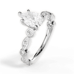 Edith Pear Cut Lab Grown Diamond 18Kt White Gold Engagement Ring - View 2