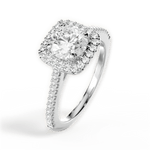 Jeanne Round Cut Lab Grown Diamond 18Kt White Gold Engagement Ring - View 3