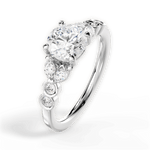 Evelyn Round Cut Lab Grown Diamond 18Kt White Gold Engagement Ring - View 2