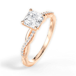 Charlotte Asscher Cut Lab Grown Diamond 18Kt Rose Gold Engagement Ring - View 3