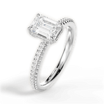 Helen Emerald Cut Lab Grown Diamond 14Kt White Gold Engagement Ring - View 4