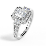 Katherine Emerald Cut Lab Grown Diamond 18Kt White Gold Engagement Ring - View 3