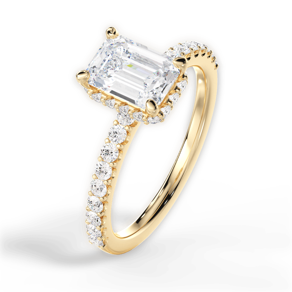 Isabella Emerald Cut Lab Grown Diamond 18Kt Yellow Gold Engagement Ring - View 4