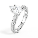 Claire Pear Cut Lab Grown Diamond 14Kt White Gold Engagement Ring - View 2