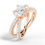 Lauren Heart Cut Lab Grown Diamond 18Kt Rose Gold Engagement Ring - View 2