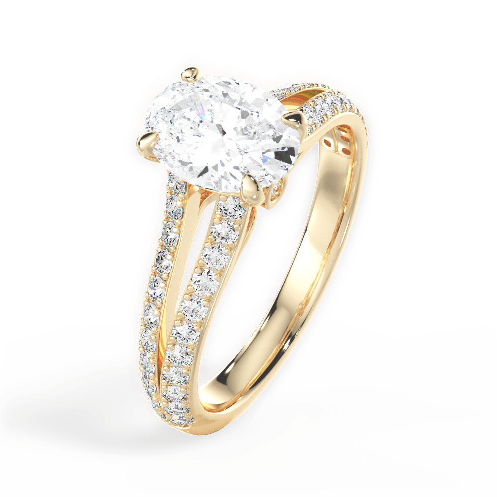 Kendra Oval Cut Lab Grown Diamond 18Kt Yellow Gold Engagement Ring - View 4