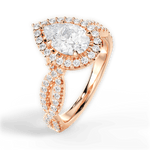 Latoya Pear Cut Lab Grown Diamond 18Kt Rose Gold Engagement Ring - View 4