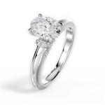 Florence Oval Cut Lab Grown Diamond 14Kt White Gold Engagement Ring - View 4
