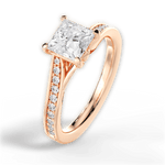 Elise Princess Cut Lab Grown Diamond 18Kt Rose Gold Engagement Ring - View 3