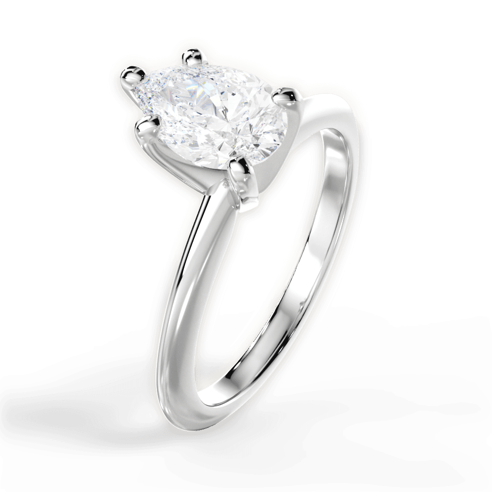 Alicia Pear Cut Lab Grown Diamond 18Kt White Gold Engagement Ring - View 2