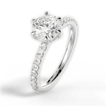 Eleanor Round Cut Lab Grown Diamond 14Kt White Gold Engagement Ring - View 3