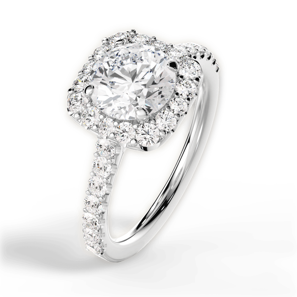 Ingrid Round Cut Lab Grown Diamond 14Kt White Gold Engagement Ring - View 4