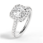 Ingrid Round Cut Lab Grown Diamond 14Kt White Gold Engagement Ring - View 4