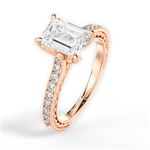 Gilda Emerald Cut Lab Grown Diamond 18Kt Rose Gold Engagement Ring - View 3