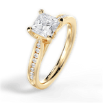Elena Princess Cut Lab Grown Diamond 18Kt Yellow Gold Engagement Ring - View 2