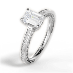 Donna Emerald Cut Lab Grown Diamond 18Kt White Gold Engagement Ring - View 4