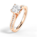 Elena Asscher Cut Lab Grown Diamond 18Kt Rose Gold Engagement Ring - View 2