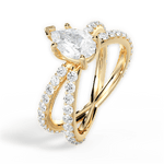 Lauren Pear Cut Lab Grown Diamond 18Kt Yellow Gold Engagement Ring - View 3