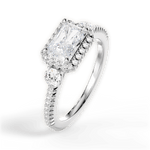 Kara Radiant Cut Lab Grown Diamond Platinum Engagement Ring - View 4