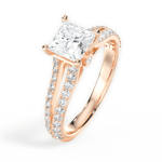 Kendra Princess Cut Lab Grown Diamond 18Kt Rose Gold Engagement Ring - View 3